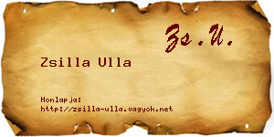 Zsilla Ulla névjegykártya